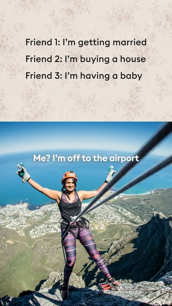 This image ad uses a meme format to convey the idea that while some people are achieving traditional milestones like get