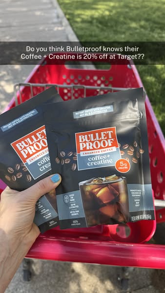 This ad uses a screenshot of a social media post from someone shopping at Target who came across Bulletproof Coffee + Cr