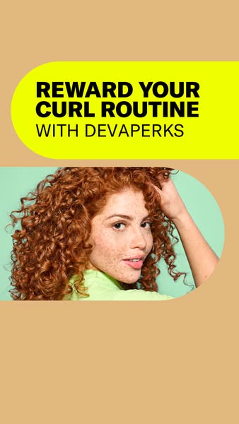 This DevaCurl ad encourages consumers to reward their hair routine with DevaPerks.