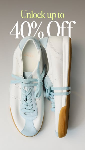 This image ad promotes a sale of up to 40% off on shoes.