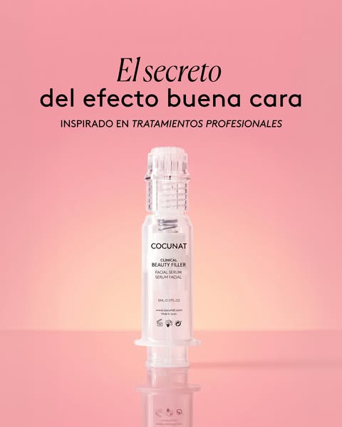 This ad is for Cocunat Clinical Beauty Filler. The ad showcases a single product and uses Spanish language to highlight 