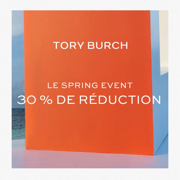 This is a static image ad promoting Tory Burch's Spring Event with a discount of 30%.