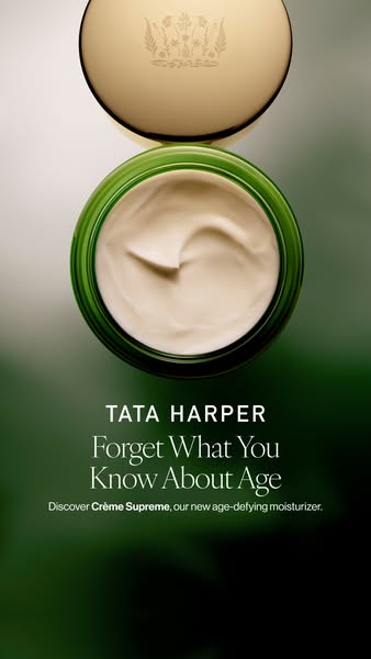 An ad for Tata Harper's Crème Supreme age-defying moisturizer encourages consumers to disregard conventional wisdom 