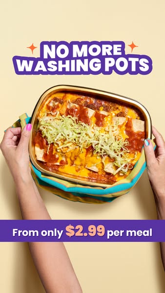 This image ad is for a food delivery service. It presents the product as a convenient and affordable solution to the com