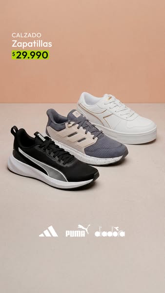 This ad showcases a selection of athletic shoes from various brands, emphasizing their affordability with a clear price 