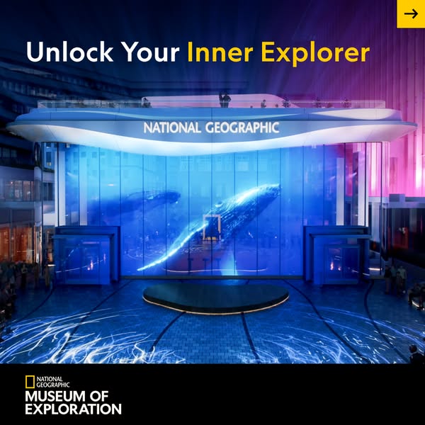 This ad showcases the National Geographic Museum of Exploration in Washington, D.C., inviting viewers to 'Unlock You