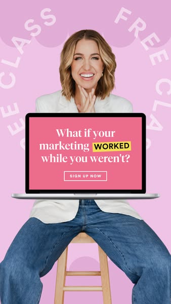 This image ad promotes a free marketing class that promises to make marketing efforts effective even when the user is no