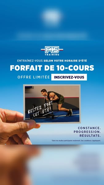 This ad by F45 Training is advertising their 10-course package that is available for a limited time. The ad features a h