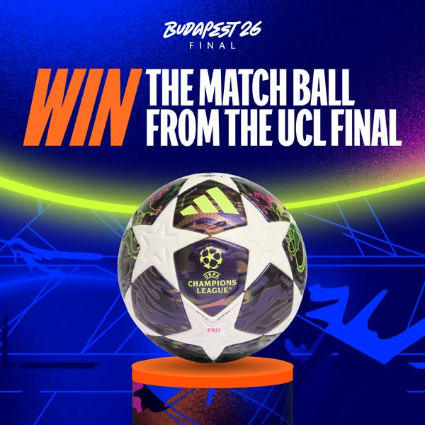 This ad is for a giveaway to win the match ball from the UCL Final.