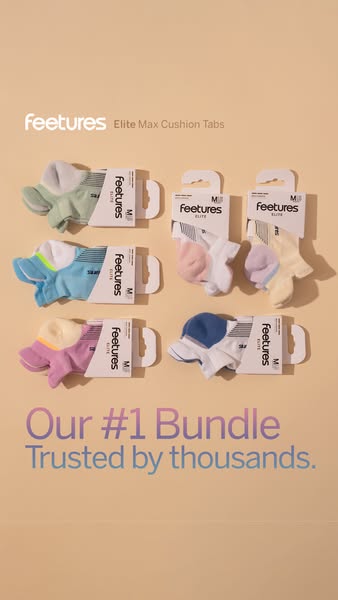The ad showcases the brand's number one bundle of socks, with the caption stating that they are trusted by thousands