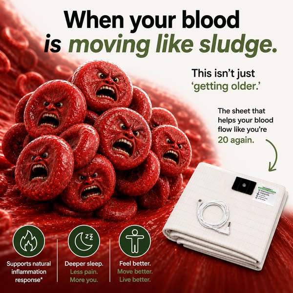 This ad highlights the importance of healthy blood flow, suggesting that poor blood flow is not just a sign of aging but