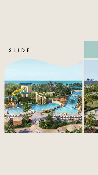 This ad uses a minimalistic aesthetic to promote the 'Slide' attraction.