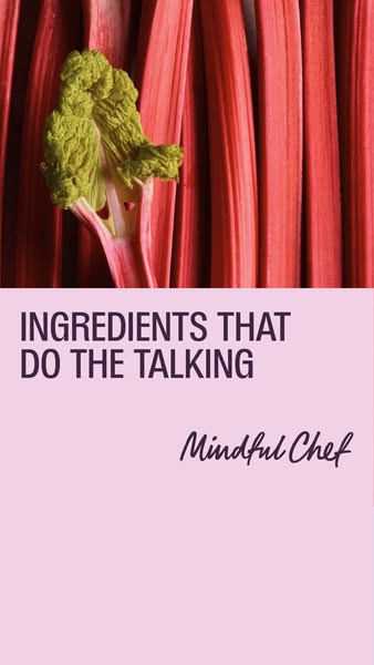 This image ad spotlights the ingredients used in Mindful Chef's recipes, emphasizing the quality and freshness of th