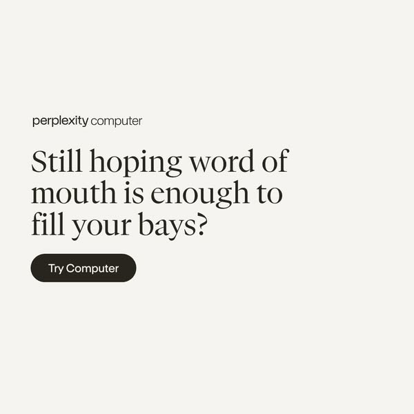 This ad uses a question to highlight the benefit of using Perplexity Computer over word of mouth to fill your bays.