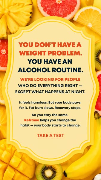 This ad presents Reframe as a solution for people who want to change their drinking habits. It challenges the perception