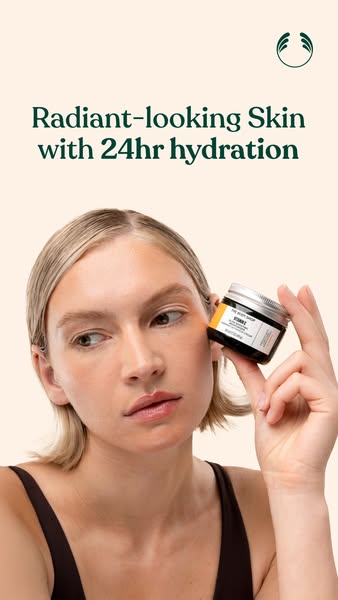 This ad for The Body Shop's Vitamin C moisturizer highlights the product's ability to provide radiant-looking sk