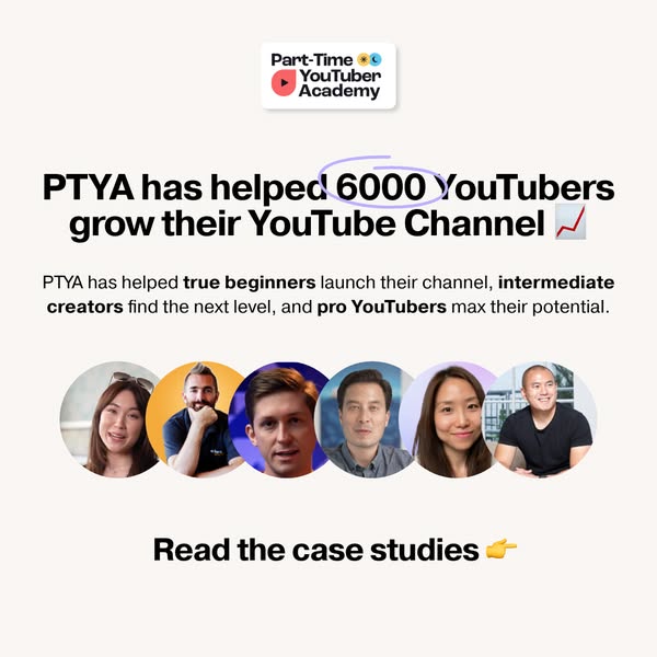 This ad for Part-Time YouTuber Academy uses social proof by highlighting the number of people they've helped grow th