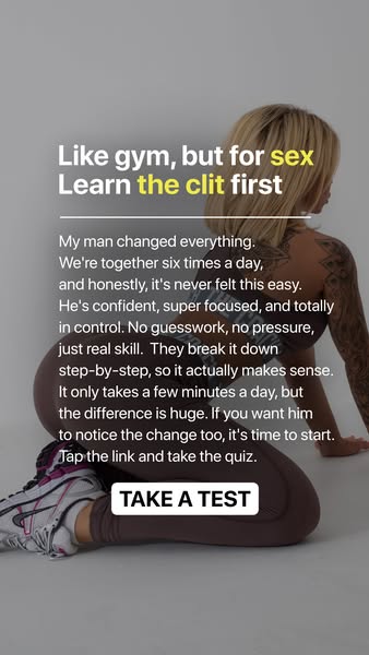 This image ad uses a testimonial to promote a quiz that will help men learn about the clitoris.