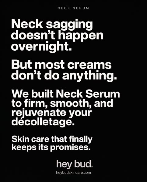 This ad uses a black and white color scheme and minimal visuals to highlight a product that claims to firm, smooth, and 