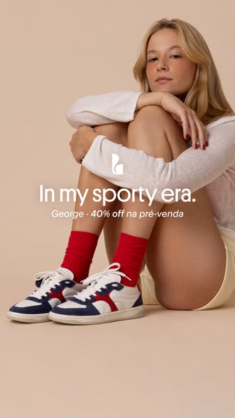 This ad showcases a pair of George brand sneakers, offering 40% off. The ad features a woman wearing the brand's sho