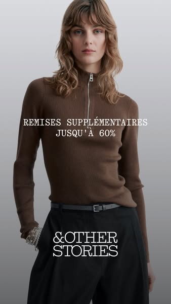 An image ad for & Other Stories promoting additional discounts of up to 60%.