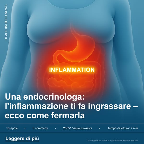 The ad is for a health-related article that discusses the relationship between inflammation and weight gain, suggesting 