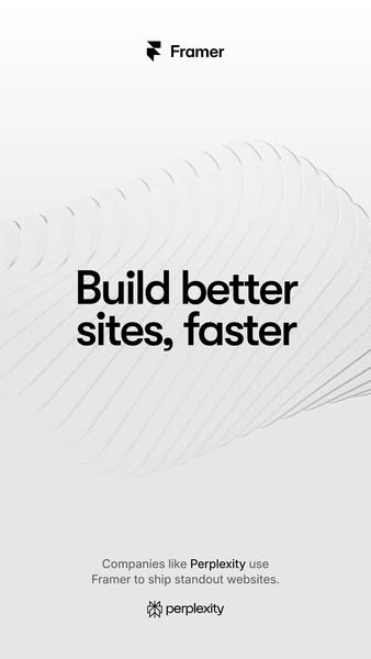 This ad for Framer highlights the speed and quality of website creation that their platform enables, emphasizing its use
