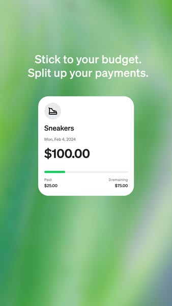 This ad promotes a budgeting app that allows users to split up their payments.