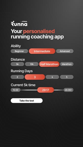 This ad promotes Runna, a personalized running coaching app. The ad features a screenshot of the app's interface, wh