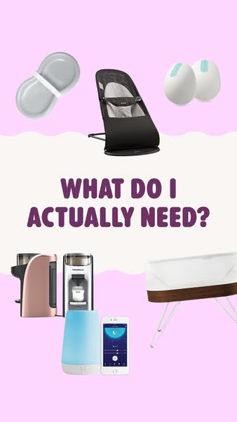This ad features a collection of baby products and asks the question, "What do I actually need?"