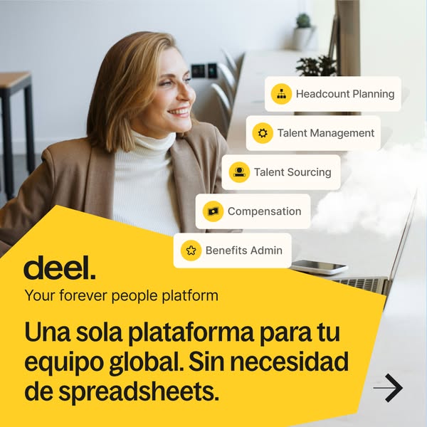 This ad for Deel showcases its comprehensive platform for managing global teams. It highlights key features and contrast