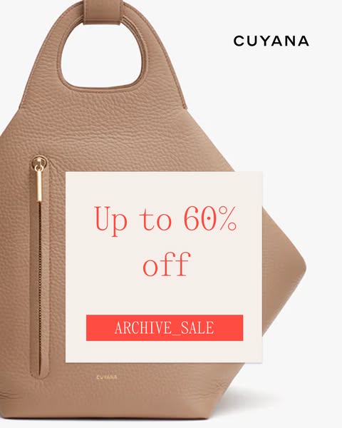 This ad features a handbag with a graphic overlay announcing a sale. It is intended to drive customers to the brand’s ar