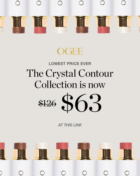 An ad for OGEE's Crystal Contour Collection featuring the lowest price ever.
