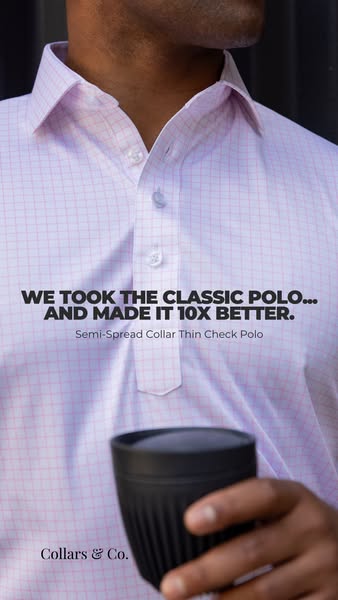 This ad showcases a polo shirt from Collars & Co. The ad highlights the brand's modern take on the classic polo 