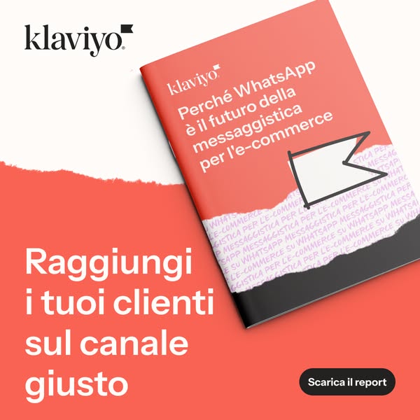 This ad promotes a report on why WhatsApp is the future of messaging for e-commerce. It encourages viewers to download t