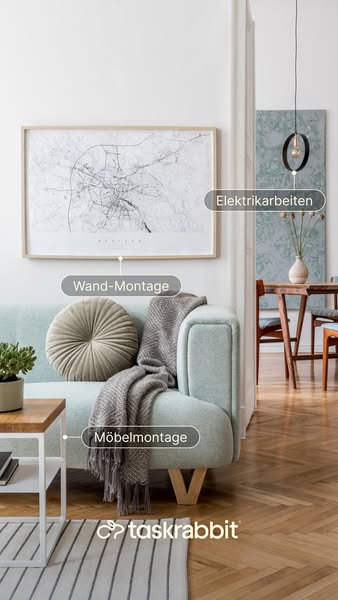 This ad for Taskrabbit highlights the different services offered by the company, including furniture assembly, wall moun