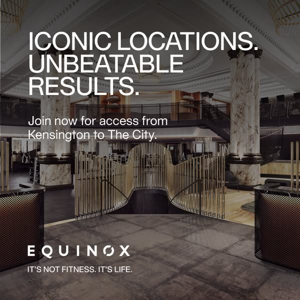 This ad for Equinox fitness promotes the luxury and expansive locations while also providing high end results for a bett