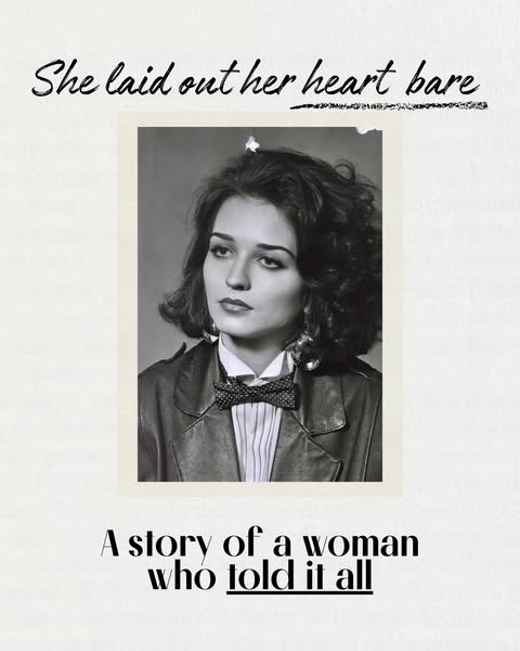 This ad uses a black and white portrait of a woman to promote a story about her.