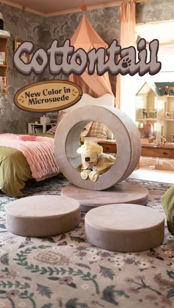 This ad features a pet bed and seating that can be used as children's furniture or a pet bed. The advertisement high