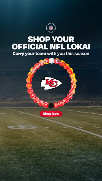 This ad promotes Lokai's officially licensed NFL bracelet, specifically featuring the Kansas City Chiefs. The ad aim
