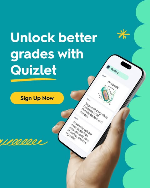 An ad for Quizlet that highlights the benefits of using the platform to unlock better grades. The ad features a phone sc
