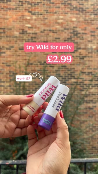 This ad showcases Wild deodorant and promotes a limited-time offer to try Wild for only £2.99, highlighting the value co