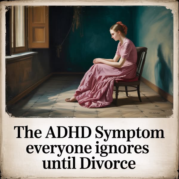 This ad presents a somber image of a young woman sitting alone to highlight a commonly overlooked symptom of ADHD that c