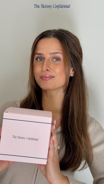 This ad features a creator holding a box of The Skinny Confidential product, presumably a skincare product.