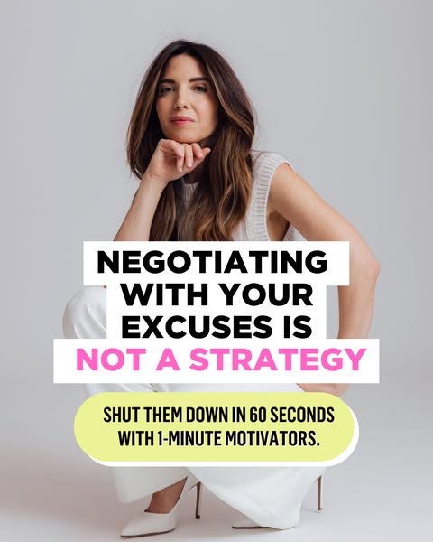 This image ad features a woman in a casual pose with motivational text overlaid. The ad aims to inspire viewers to overc