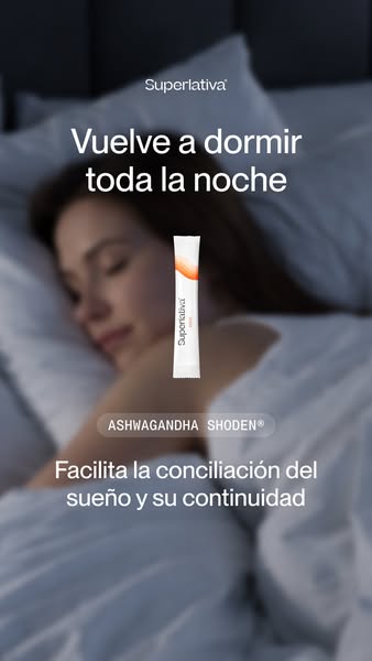 This ad promotes Superlativa brand ashwagandha sleep aid, promising users they will 'sleep through the night.' T