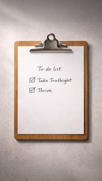 This static image ad for TruHeight appears to feature a to-do list item for the brand, suggesting that taking TruHeight 