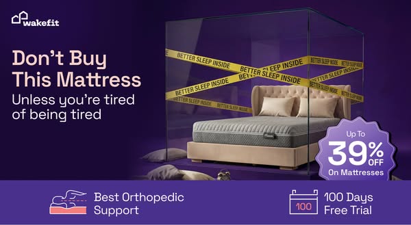 This ad is for Wakefit mattresses. The ad uses reverse psychology and a limited time offer to generate interest from pot