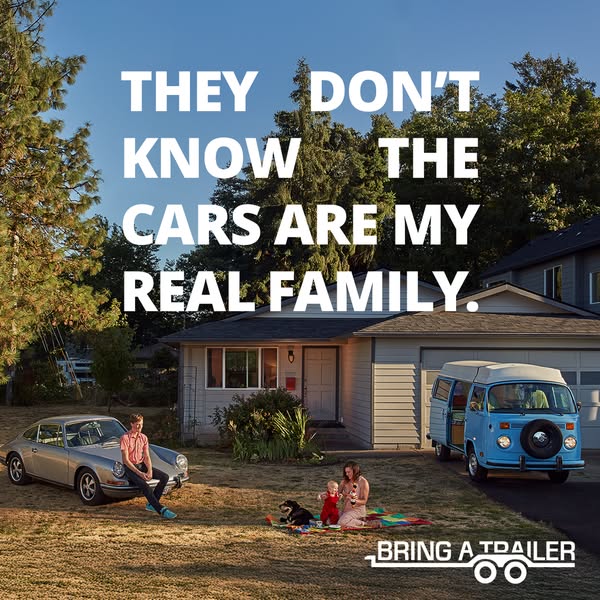 This image ad emphasizes the emotional connection people can have with cars and the community formed around them. It use