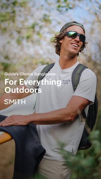 This ad from Smith features a person wearing the brand's sunglasses. The ad highlights that the sunglasses are '